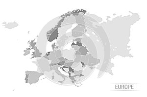 Grey Europe map Vector illustrations