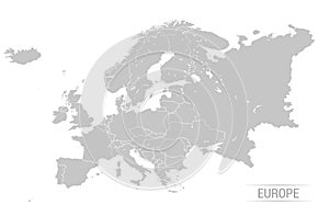 Grey Europe map Vector illustrations