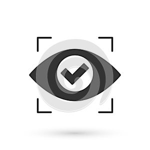 Grey Eye scan icon isolated on white background. Scanning eye. Security check symbol. Cyber eye sign. Vector