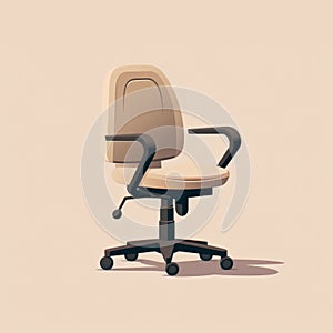 Grey Flat Style Office Chair: Subtle Gradients And Earthy Colors