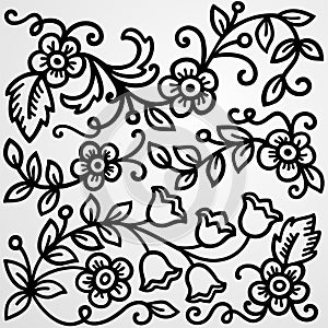 Grey floral background