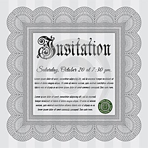 Grey Formal invitation. Modern design. Printer friendly. Vector illustration