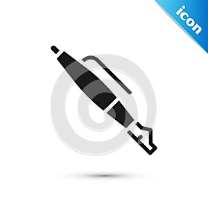 Grey Fountain pen nib icon isolated on white background. Pen tool sign. Vector