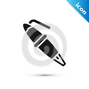 Grey Fountain pen nib icon isolated on white background. Pen tool sign. Vector