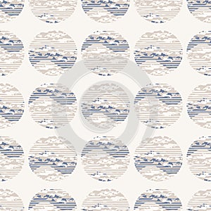 Grey french linen vector polka dot texture seamless pattern. Brush stroke grunge shappy chic abstract background. Country