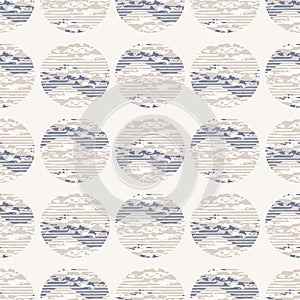 Grey french linen vector polka dot texture seamless pattern. Brush stroke grunge shappy chic abstract background