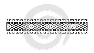 Grey Geometric Ornamental Border Pattern, vector design Generative AI