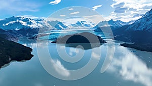 Grey Glacial At Torres Del Paine In Puerto Natales Chile.