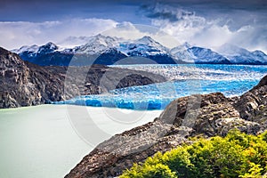 Grey Glacier, Torres del Paine in Patagonia, Chile photo
