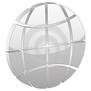 Grey globe symbol
