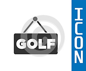 Grey Golf label icon isolated on white background. Vector