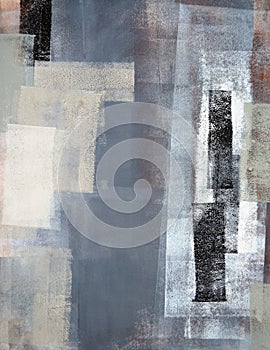Grey and Green Abstract Art Painting