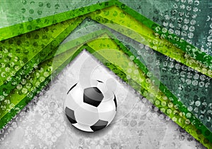 Grey green grunge football background with soccer ball