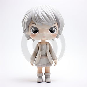 Grey-haired Anime Character Figurine: Mia Vinyl Toy By Superplastic photo