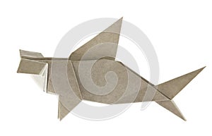 Grey hammerhead shark of origami.