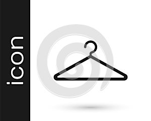 Grey Hanger wardrobe icon isolated on white background. Cloakroom icon. Clothes service symbol. Laundry hanger sign