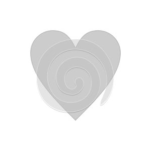 Grey Heart.Abstract heart shape. Vector illustration.Heart icon in flat style. The heart as a symbol of love. Elegance.