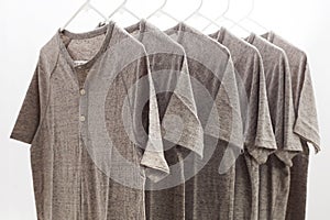 Grey henley shirt casual style