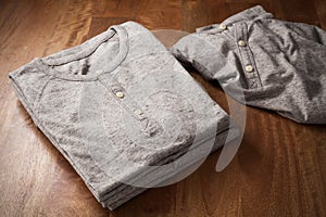 Grey henley shirt casual style