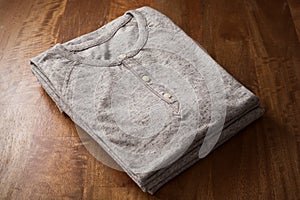 Grey henley shirt casual style