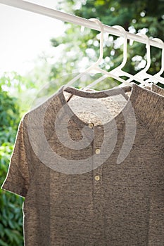 Grey henley shirt casual style