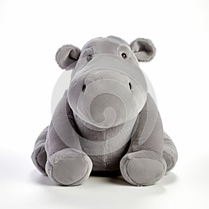 Grey Hippo Stuffed Animal - Fujifilm Pro 400h Style - Consumer Culture Critique