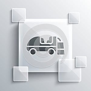 Grey Ice resurfacer icon isolated on grey background. Ice resurfacing machine on rink. Cleaner for ice rink and stadium