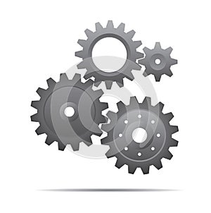 Grey illustration of sprockets. Vector Illustration