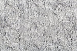 Grey kitted woolen fabric