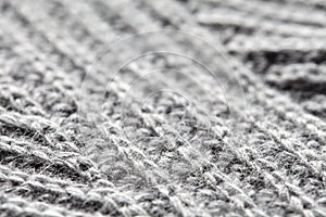 Grey knitting wool texture background.