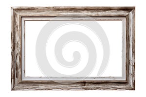 Grey landscape distressed picture frame with an empty blank canvas