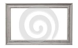Grey landscape distressed picture frame with an empty blank canvas