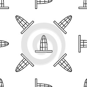 Grey line Agbar tower icon isolated seamless pattern on white background. Barcelona, Spain. Vector