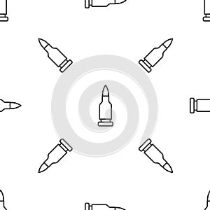 Grey line Bullet icon isolated seamless pattern on white background. Vector