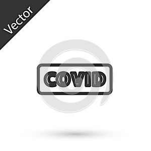 Grey line Corona virus covid-19 icon isolated on white background. Bacteria and germs, cell cancer, microbe, fungi