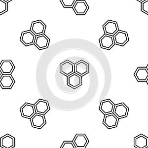 Grey line Honeycomb icon isolated seamless pattern on white background. Honey cells symbol. Sweet natural food. Vector