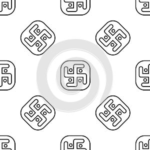 Grey line Jainism icon isolated seamless pattern on white background. Vector Illustration