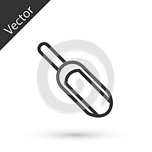 Grey line Scoop flour icon isolated on white background. Vector