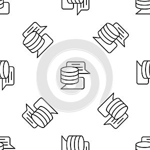 Grey line Server, Data, Web Hosting icon isolated seamless pattern on white background. Vector
