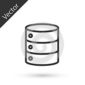 Grey line Server, Data, Web Hosting icon isolated on white background. Vector Illustration