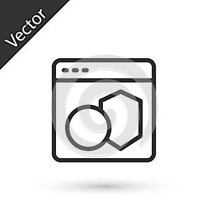 Grey line Software, web developer programming code icon isolated on white background. Javascript computer script random