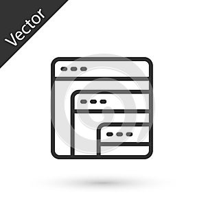 Grey line Software, web developer programming code icon isolated on white background. Javascript computer script random