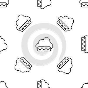 Grey line Software, web development, programming concept icon isolated seamless pattern on white background. Programming