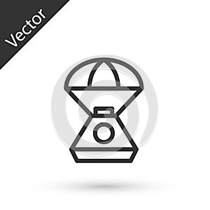 Grey line Space capsule icon isolated on white background. Vector