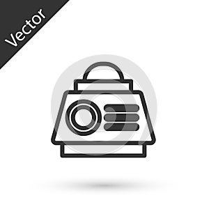 Grey line Space capsule icon isolated on white background. Vector