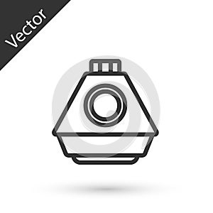 Grey line Space capsule icon isolated on white background. Vector