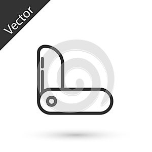 Grey line Swiss army knife icon isolated on white background. Multi-tool, multipurpose penknife. Multifunctional tool