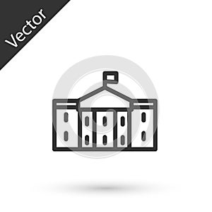 Grey line United States Capitol Congress icon isolated on white background. Washington DC, USA. Vector