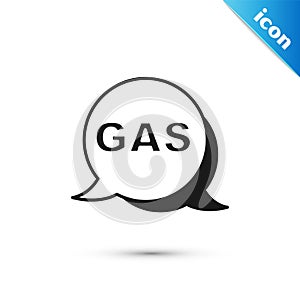 Grey Location and petrol or gas station icon isolated on white background. Car fuel symbol. Gasoline pump. Vector