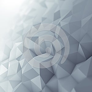 Grey low poly geometric surface abstract 3D rendering